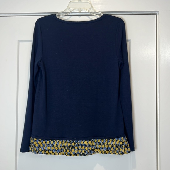 J.Crew Blue and Yellow Long Sleeve Blouse size small. - Picture 5 of 5